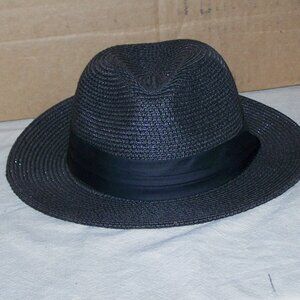 Planet Freindly Black Ladies Fedora Hat - SIze S